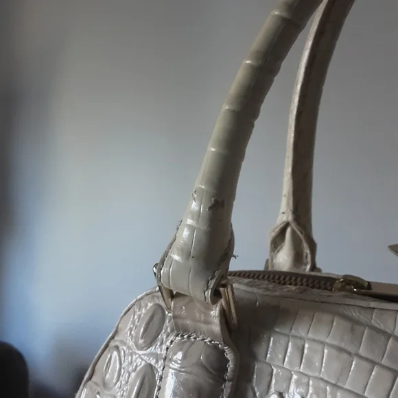 BRAHMIN HUDSON CREAM/GRAY SATCHEL - Picture 7 of 13